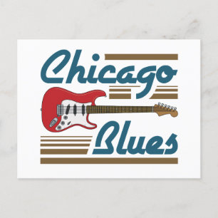 Chicago Blues Music Musician Guitar Postcard