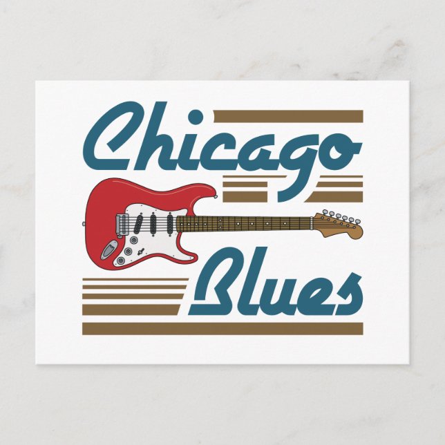 Chicago Blues Music Musician Guitar Postcard (Front)