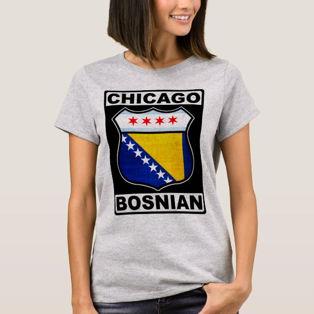 Chicago Bosnian American Design T-Shirt (Front)