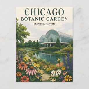 Chicago Botanic Garden Conservatory Floral  Postcard
