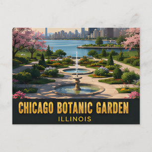 Chicago Botanic Garden Illinois Lakeside Travel 🌿 Postcard