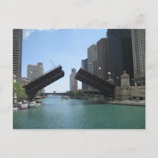 Chicago-Bridge and River Postcard
