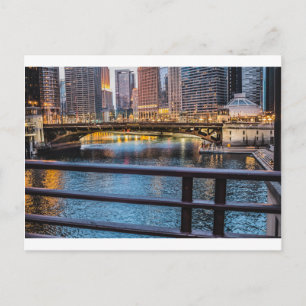 Chicago Bridges & Lights Postcard