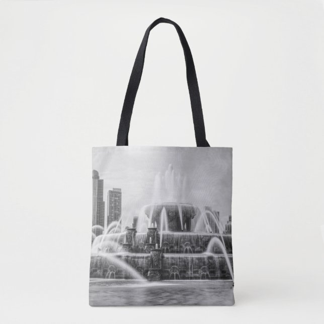 Chicago Buckingham Grayscale Tote Bag (Front)