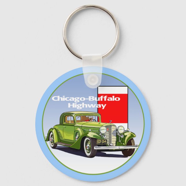 Chicago - Buffalo Highway National Auto Trail Key Ring (Front)