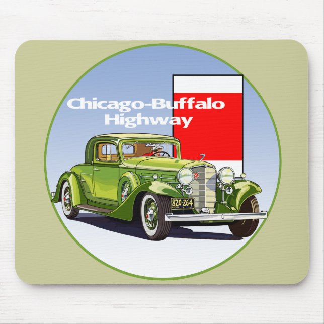 Chicago - Buffalo Highway National Auto Trail Mouse Mat (Front)