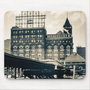 Chicago Central Rail Yards Train Depot ICRR 1960's Mouse Mat