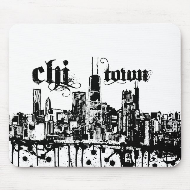 Chicago "chi-town" put on for your city mouse mat (Front)