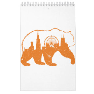 Chicago City Apparel Downtown Walking Bear Silhoue Calendar