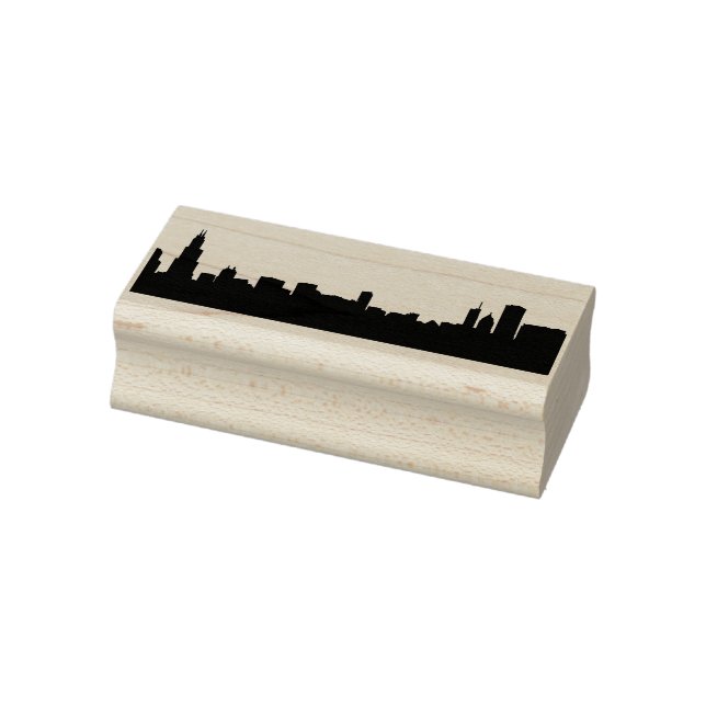 Chicago City Architectural Icons in Silhouette Rubber Stamp (Stamp)