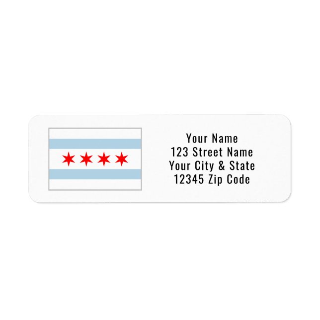 Chicago city custom print return address labels (Front)