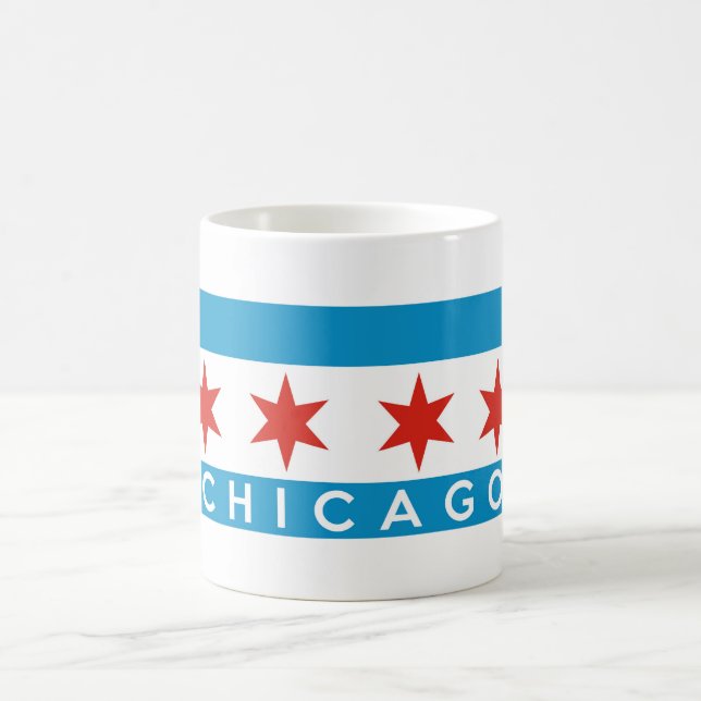 chicago city flag america text name coffee mug (Center)