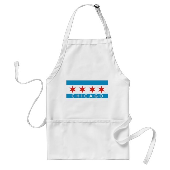 chicago city flag america text name standard apron (Front)