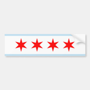 Chicago City Flag Bumper Sticker