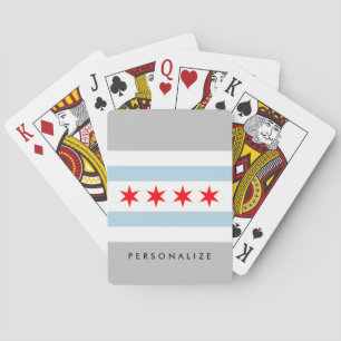 Chicago city flag custom playing cards