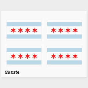 Chicago city flag custom stickers