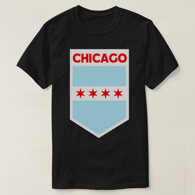 Chicago City Flag Emblem T-Shirt (Design Front)