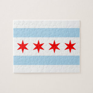 Chicago city flag jigsaw puzzle