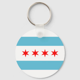 Chicago City flag Keychain