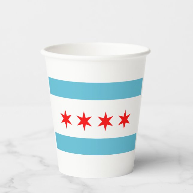 Chicago city flag paper cups (Front)