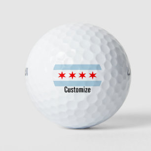 Chicago city flag personalised golf ball set gift