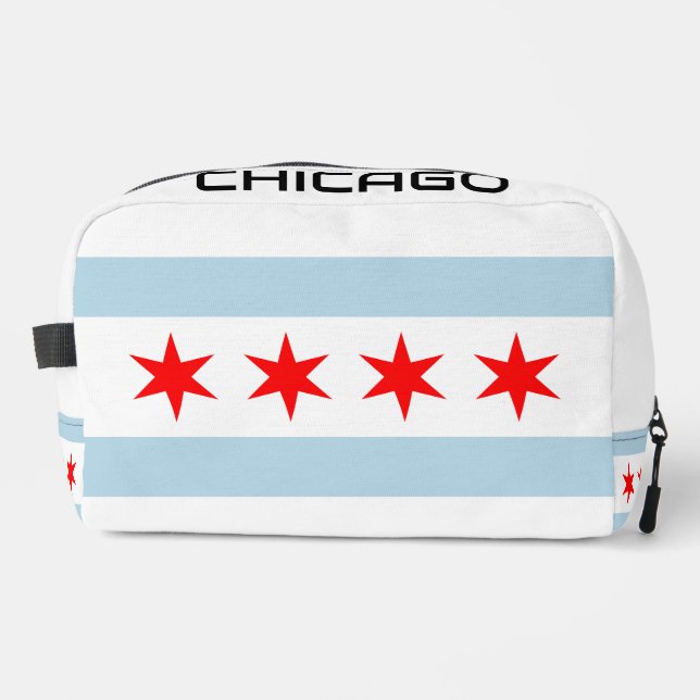 Chicago city flag personalised toiletry travel bag (Front)