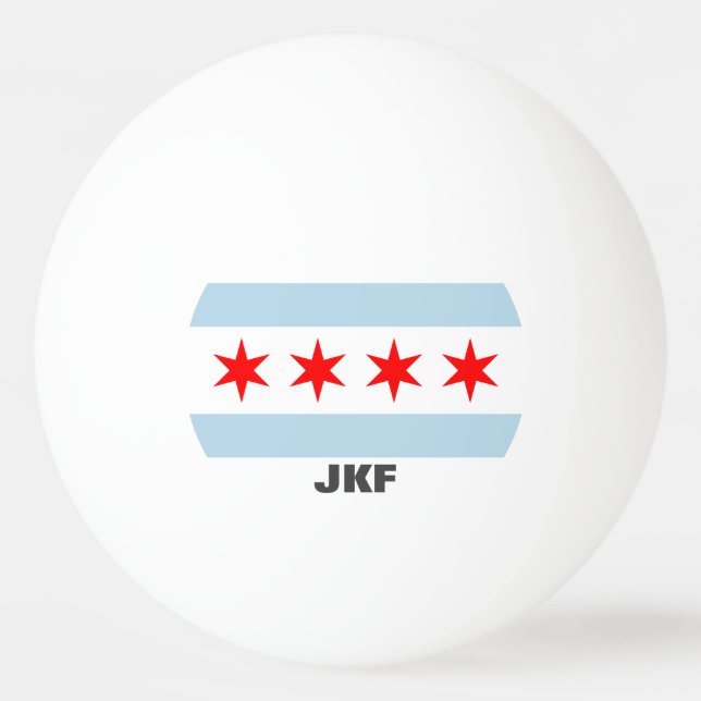 Chicago city flag ping pong ball for table tennis (Front)