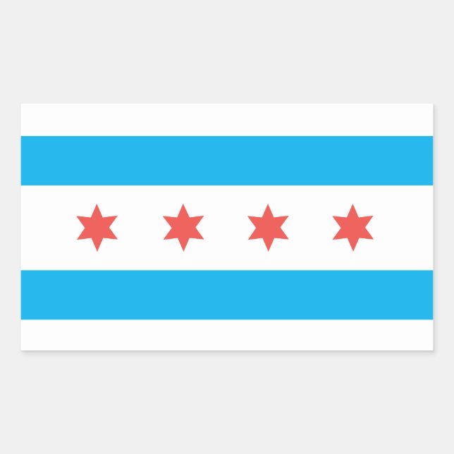 Chicago city flag rectangular sticker (Front)