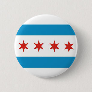chicago city flag usa america 6 cm round badge