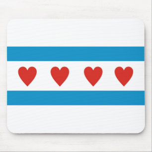 chicago city love flag hearts usa united states am mouse mat