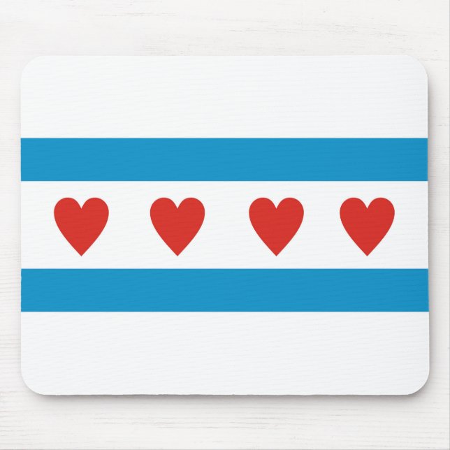 chicago city love flag hearts usa united states am mouse mat (Front)