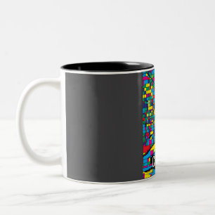 Chicago City Map - Colourful Abstract Art Print  Two-Tone Coffee Mug