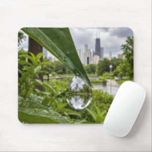 Chicago City Reflected in a Raindrop Mouse Mat