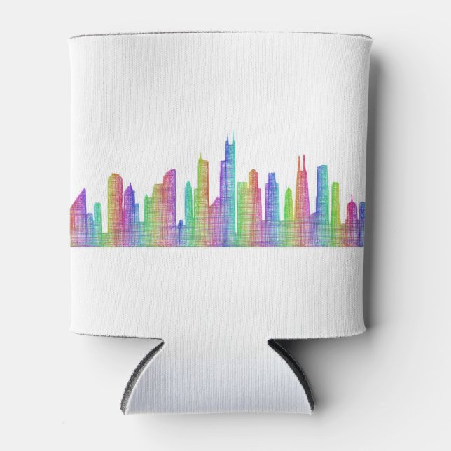 Chicago city skyline can cooler (Front)