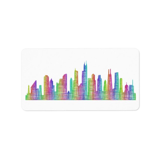 Chicago city skyline label (Front)