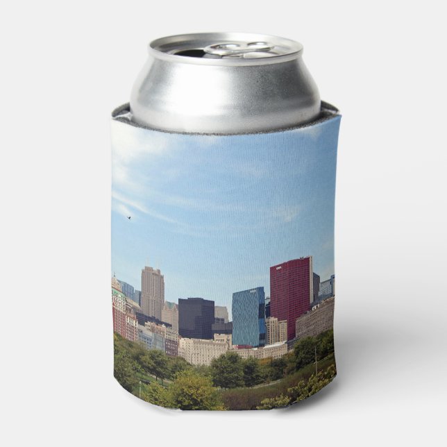 Chicago City Skyline Photo Can Cooler (Can Front)