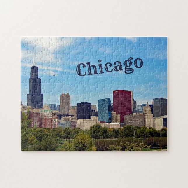 Chicago City Skyline Photo Jigsaw Puzzle (Horizontal)