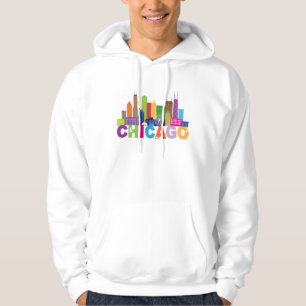 Chicago City Skyline Typography Hoodie
