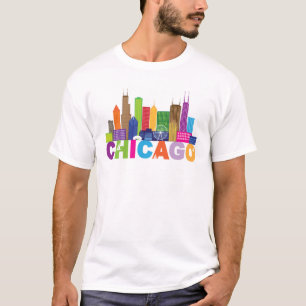 Chicago City Skyline Typography T-Shirt