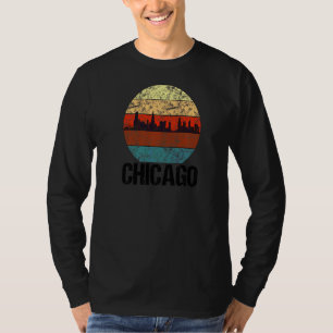 Chicago City Skyline Vintage Sunset T-Shirt