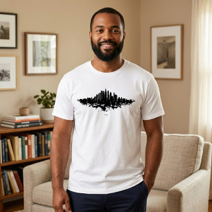 Chicago City Skyline Watercolor Black and White T-Shirt