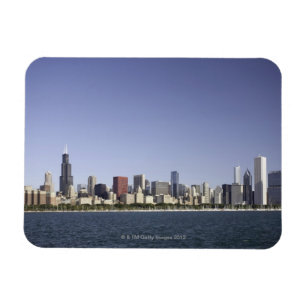Chicago city skyline with Lake Michigan 2 Magnet