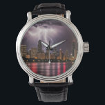 Chicago City Skyscrapers With Lightning Watch<br><div class="desc">Chicago city skyline at night with lightning strikes in a thunderstorm</div>