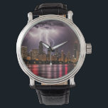 Chicago City Skyscrapers With Lightning Watch<br><div class="desc">Chicago city skyline at night with lightning strikes in a thunderstorm</div>