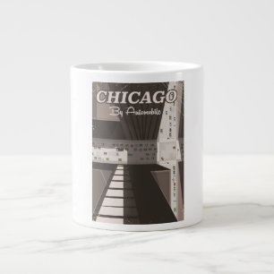 Chicago City travel poster Large Coffee Mug