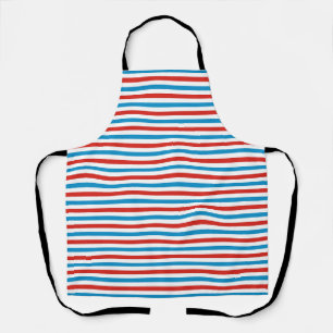 chicago city USA america flag stripes pattern blue Apron