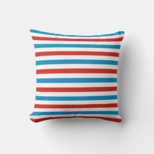 chicago city USA america flag stripes pattern blue Cushion