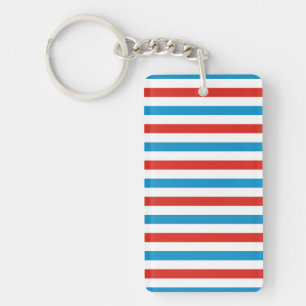 chicago city USA america flag stripes pattern blue Key Ring