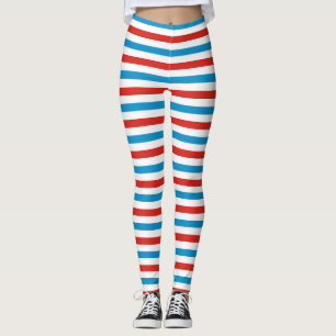 chicago city USA america flag stripes pattern blue Leggings