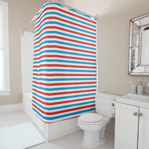 chicago city USA america flag stripes pattern blue Shower Curtain